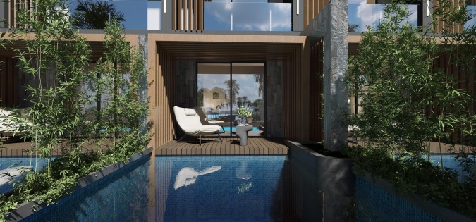 Swim Up Aile Odası Kara Manzaralı-Temsili Resim